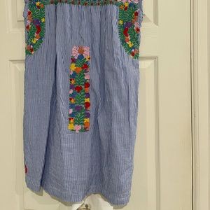 J. Marie striped embroidered dress